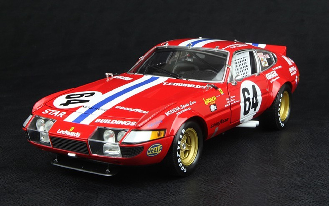 1/18 Kyosho 1977 Ferrari 365 GTB/4 Daytona #64 Paul Newman Diecast Car Model
