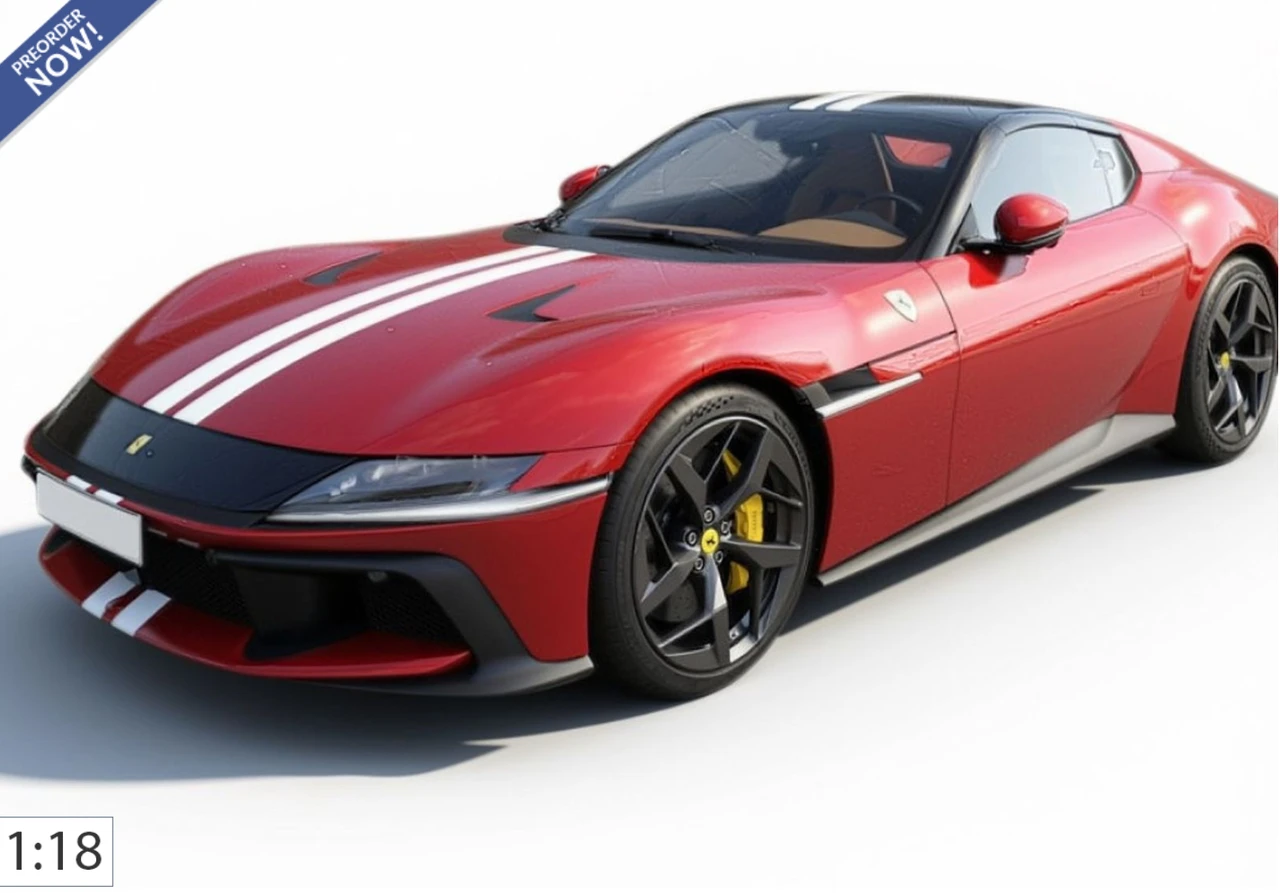 1/18 BBR Ferrari 12Cilindri Spider (Sunset Red) Car Model