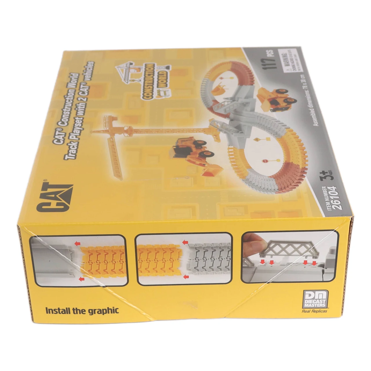 Diecast Masters CAT Consttruction World Track Playset with 2 CAT Vehicles (112pcs)