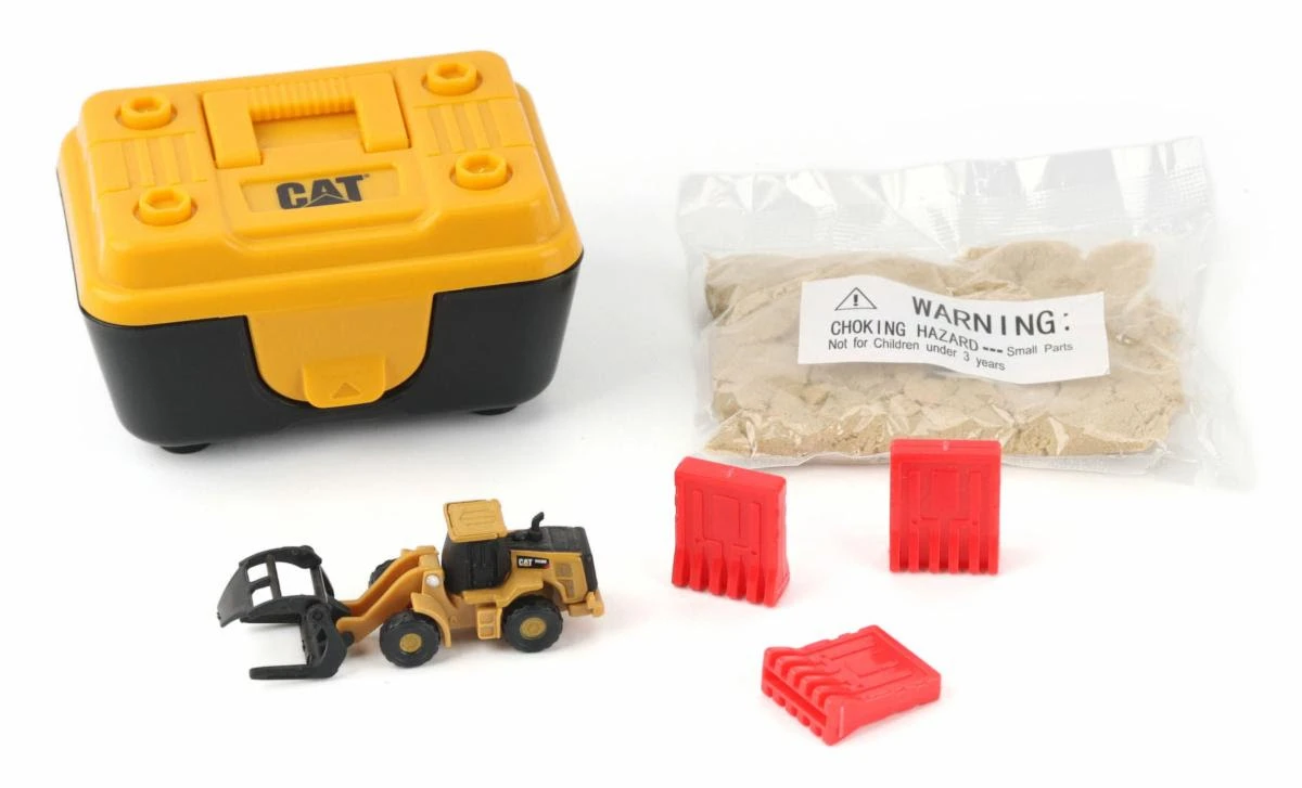 Diecast Masters 6-Car Set Cat Mini Play Set Assortment III  (Packed in Tool Box with Motion Sand & Surprise Tools)