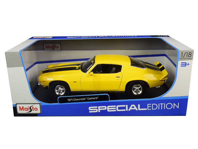 1/18 Maisto 1971 Chevrolet Camaro (Yellow with Black Stripes