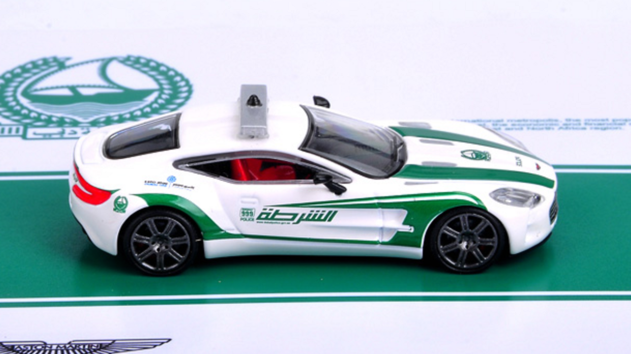 1/64 Aston Martin One-77 Police Car of Dubai Diecast Model Car by Time Model