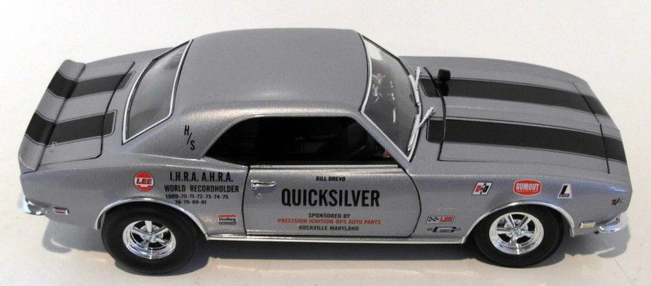 1/18 ACME 1968 Quicksilver Drag Camaro Diecast Car Model