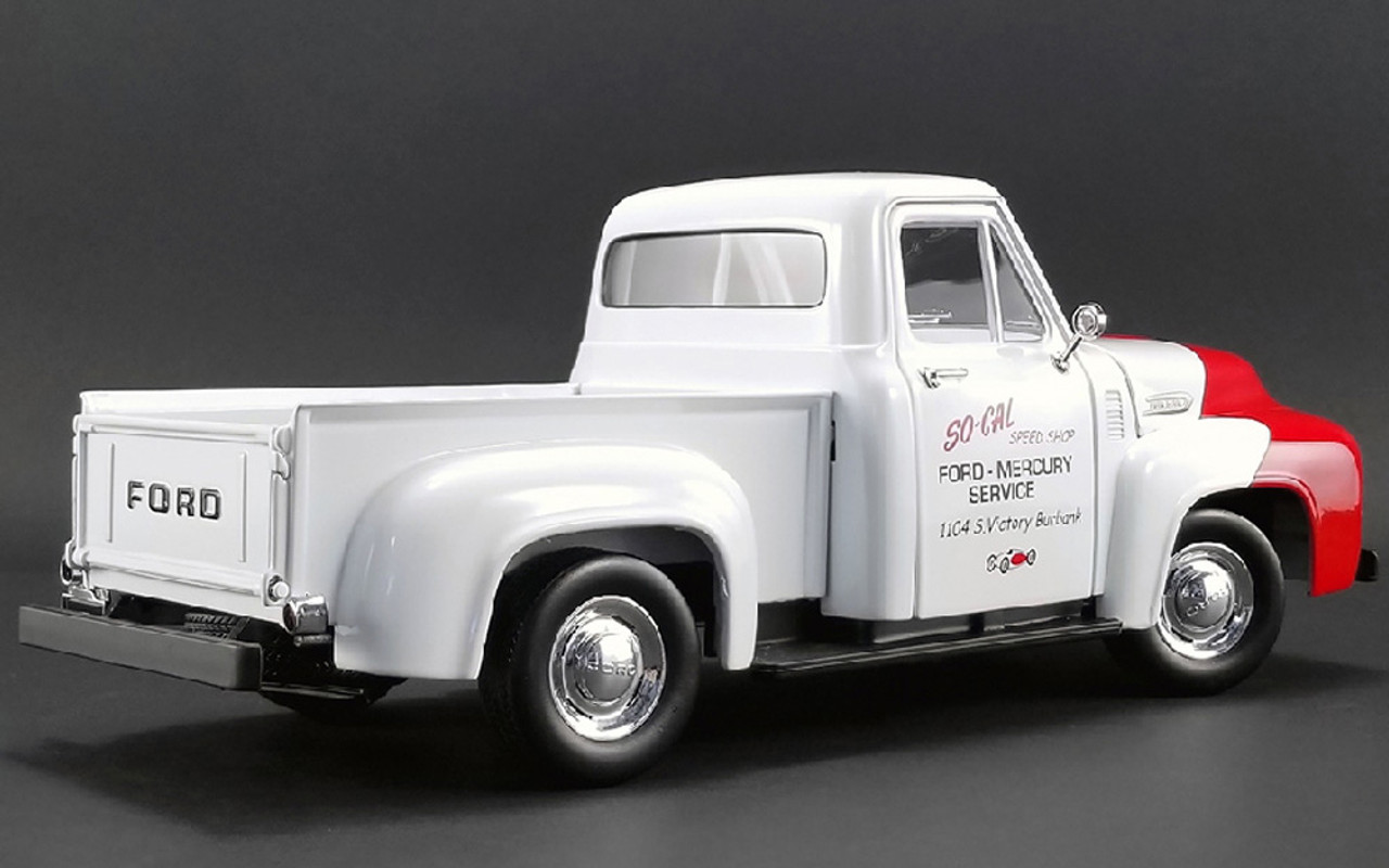 1/18 ACME 1953 Ford F-100 So Cal Speed Shop Push Truck (White / Red) Diecast Car Model