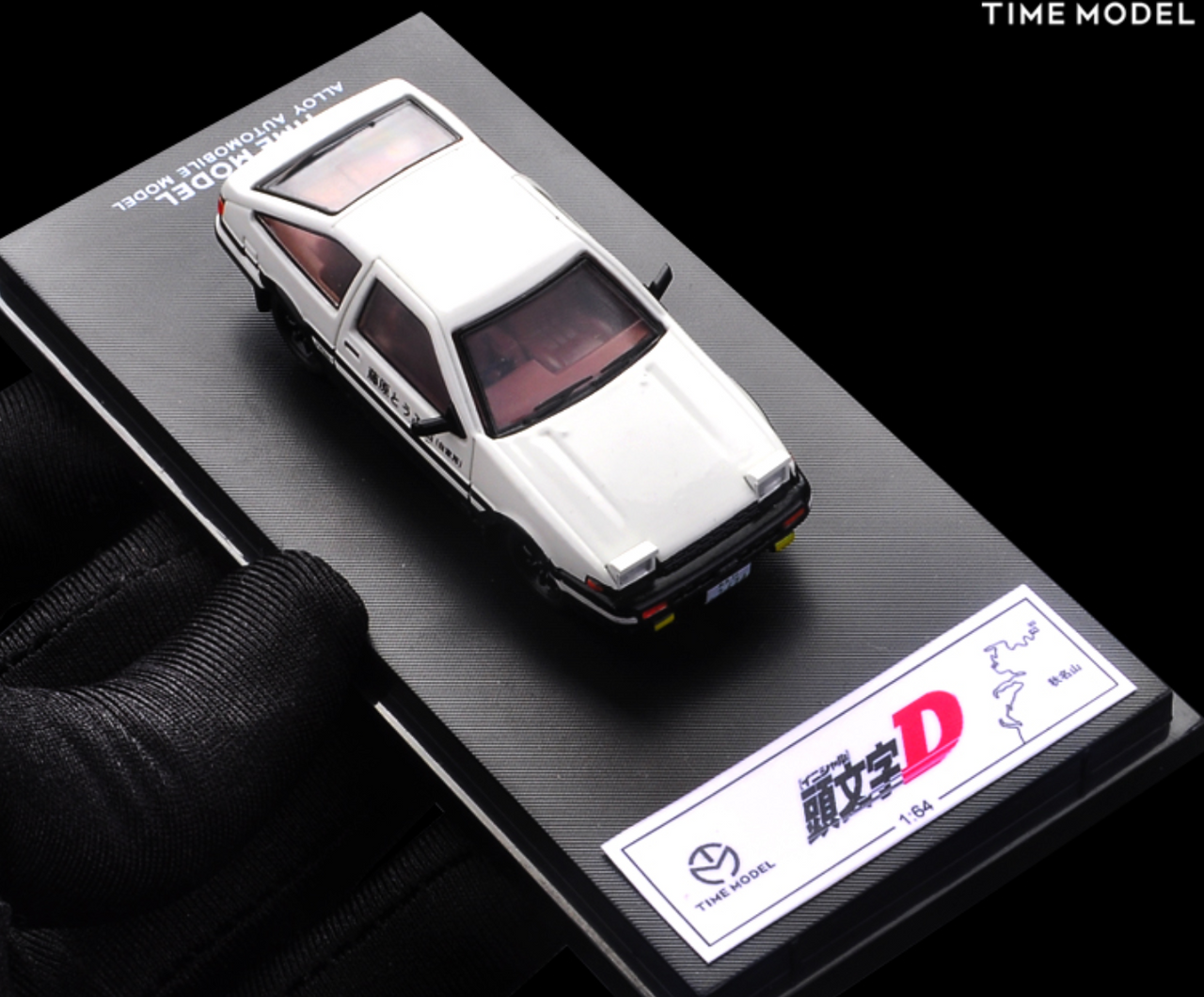 1/64 Toyota AE 86 White Bonnet Diecast Model Car by Time Model