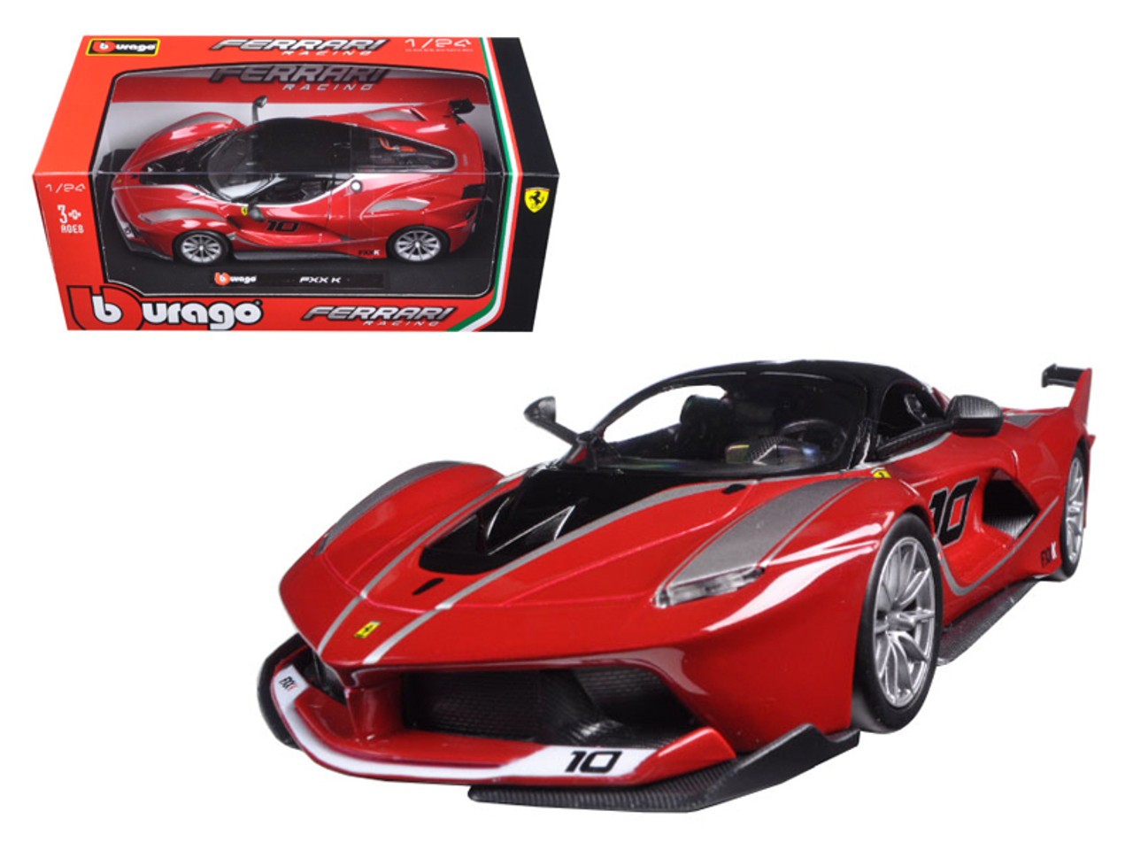 Ferrari LaFerrari Racing Fxxk FXX-K #10 Red 1/24 Diecast Model Car by Bburago