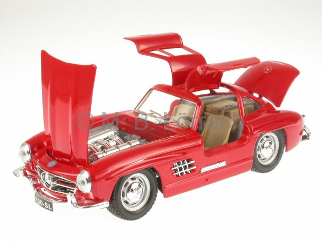 1/24 Bburago 1954 Mercedes-Benz Mercedes 300 SL 300SL (Red) Diecast Car Model