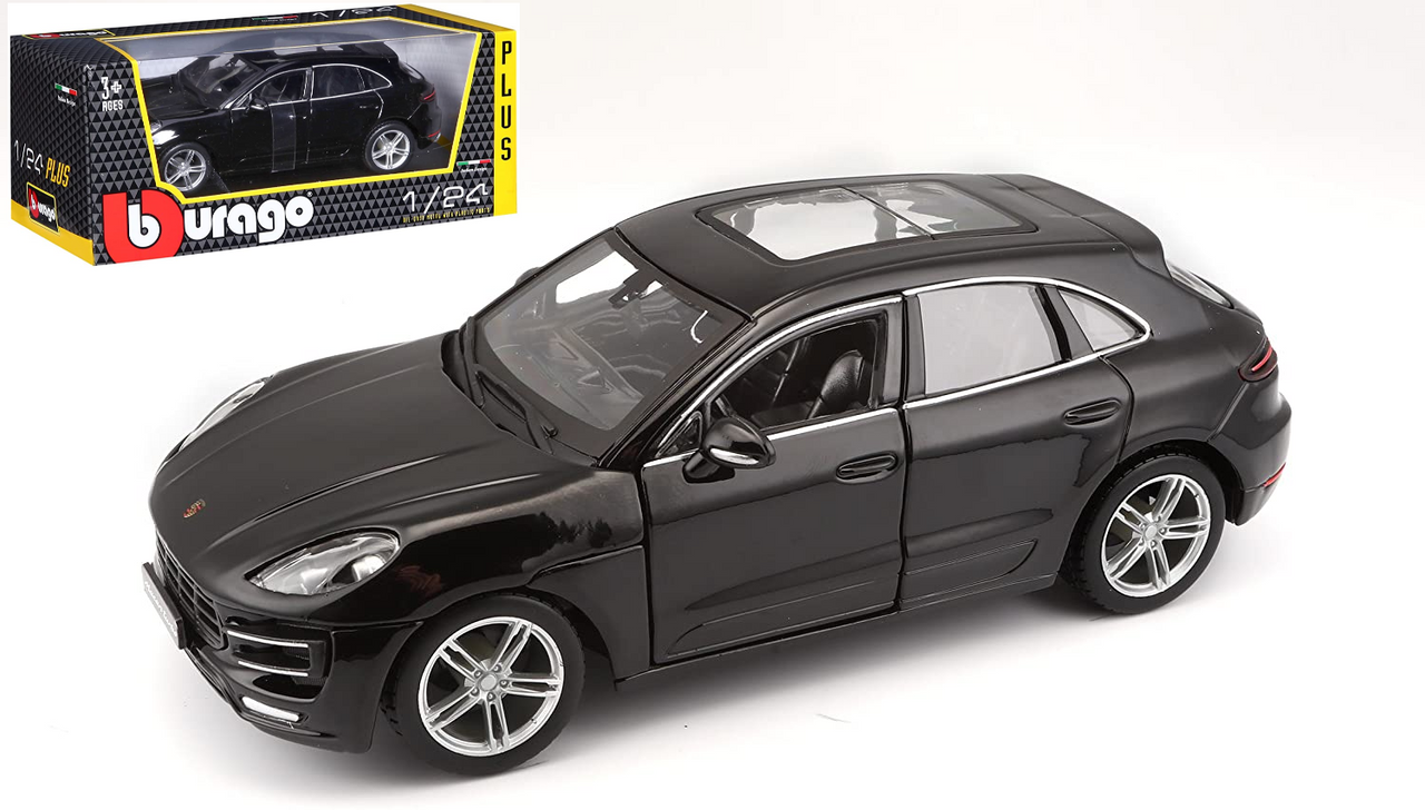 Porsche Macan Turbo Black 1/24 Diecast Model Car by Bburago