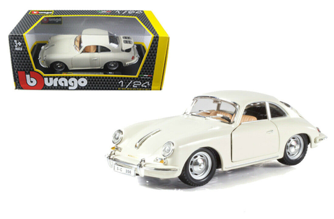 1961 Porsche 356 B Coupe Ivory White 1/24 Diecast Model Car by