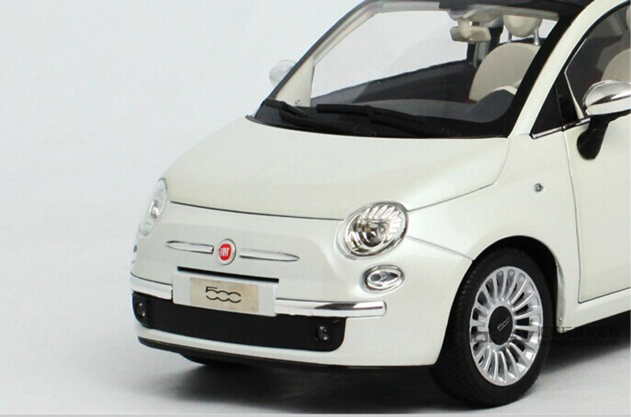 1/18 Norev Fiat 500 (White) Diecast Car Model - LIVECARMODEL.com