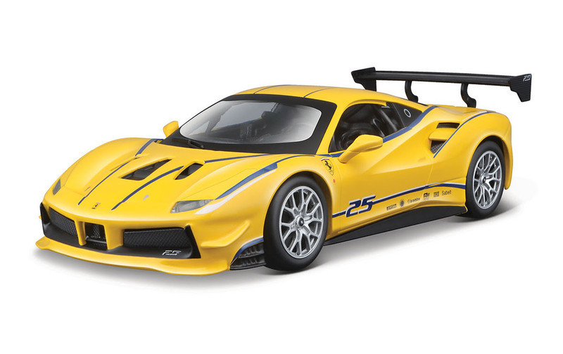 Ferrari 488 Challenge #25 Yellow with Blue Stripes 