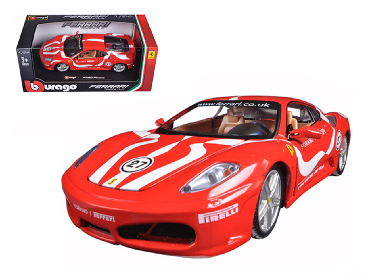 Ferrari F430 Fiorano #27 Red 1/24 Diecast Model Car by Bburago