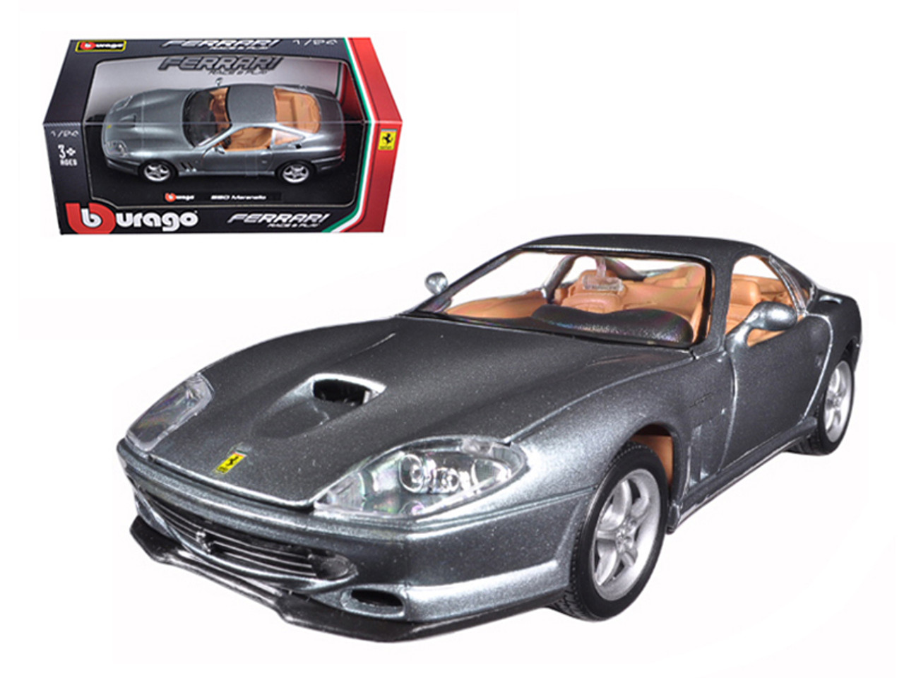 Ferrari 550 Maranello Grey 1/24 Diecast Model Car by Bburago