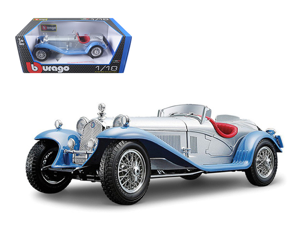 1/18 アルファロメオ8C 2300 スパイダー Alfa Romeo 8C 1/18 BBurago 1932 Alfa Romeo 8C 2300 Spider Touring (Silver