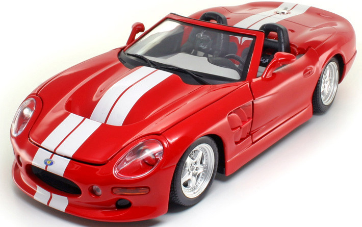 希少burago シェルビーシリーズ1 (1999) 1/18 1/18 Bburago Gold Collection 1999 Shelby Series 1 (Red with White