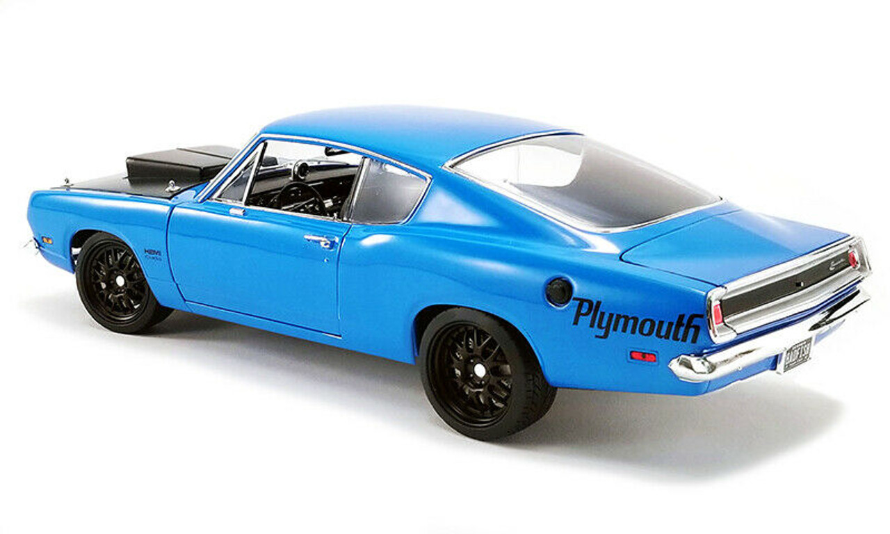 1/18 ACME 1969 Plymouth Barracuda Hemi Cuda Street Fighter - Blue with black bonnet Diecast Car Model