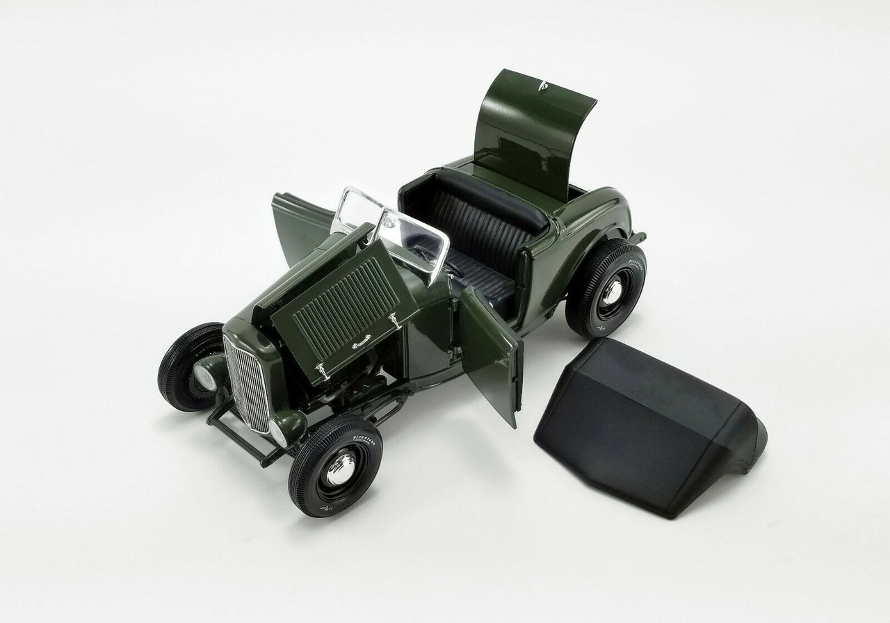 1/18 ACME 1932 Ford Hi-Boy Roadster Olive Green Hot Rod Diecast