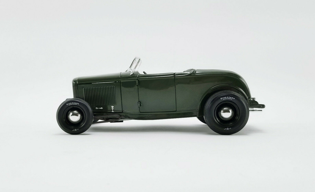 1/18 ACME 1932 Ford Hi-Boy Roadster Olive Green Hot Rod Diecast