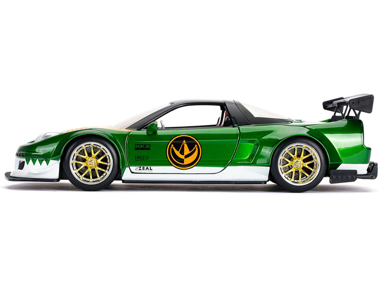 2002 Honda NSX Type-R Japan Spec and Green Ranger Diecast Figurine "Power Rangers" 1/24 Diecast Model Car by Jada