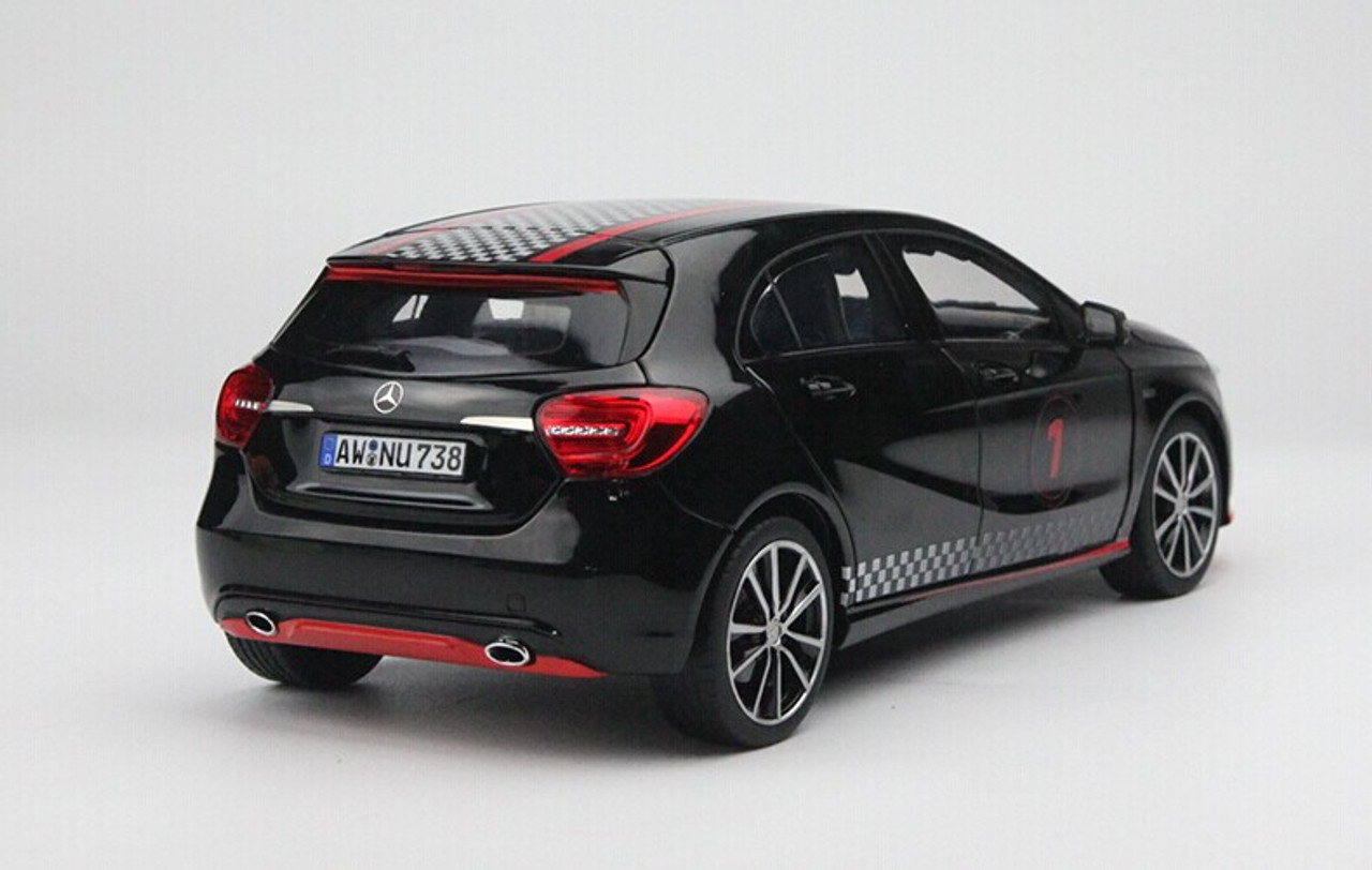 1/18 Norev Mercedes-Benz A-Class W176 Sport Equipment with Racing Decal  (Black) Diecast Car Model