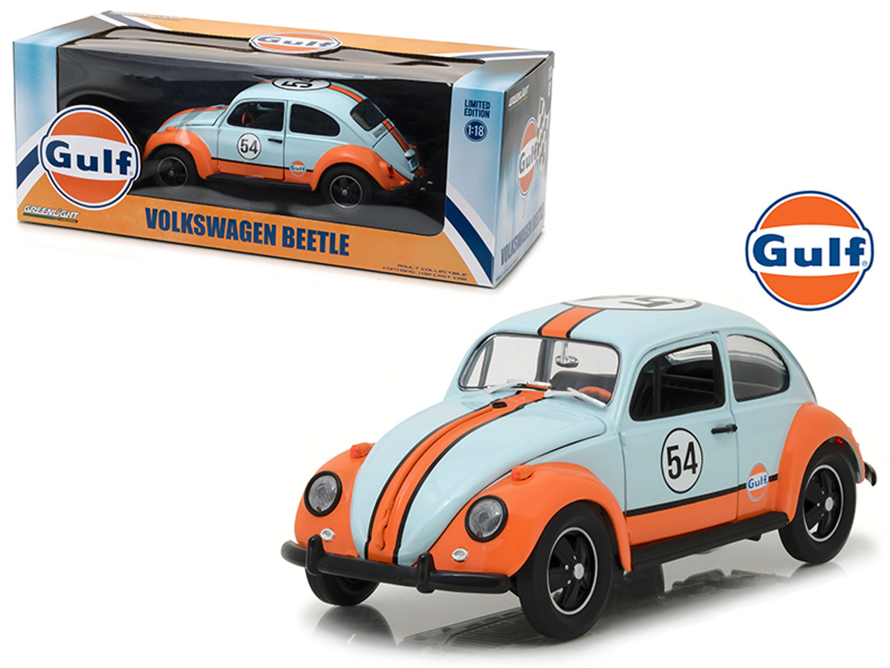 Volkswagen Beetle Gulf Oil Racer #54 1/18 Diecast Model Car by Greenlight