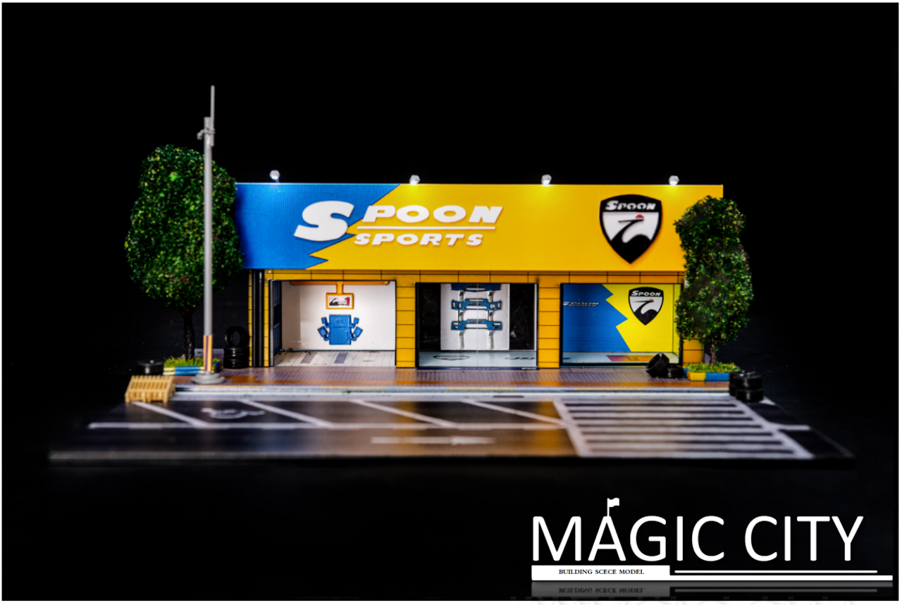 1/64 Magic City SPOON Sports Building Model Scene (Car Models Not Inluded)