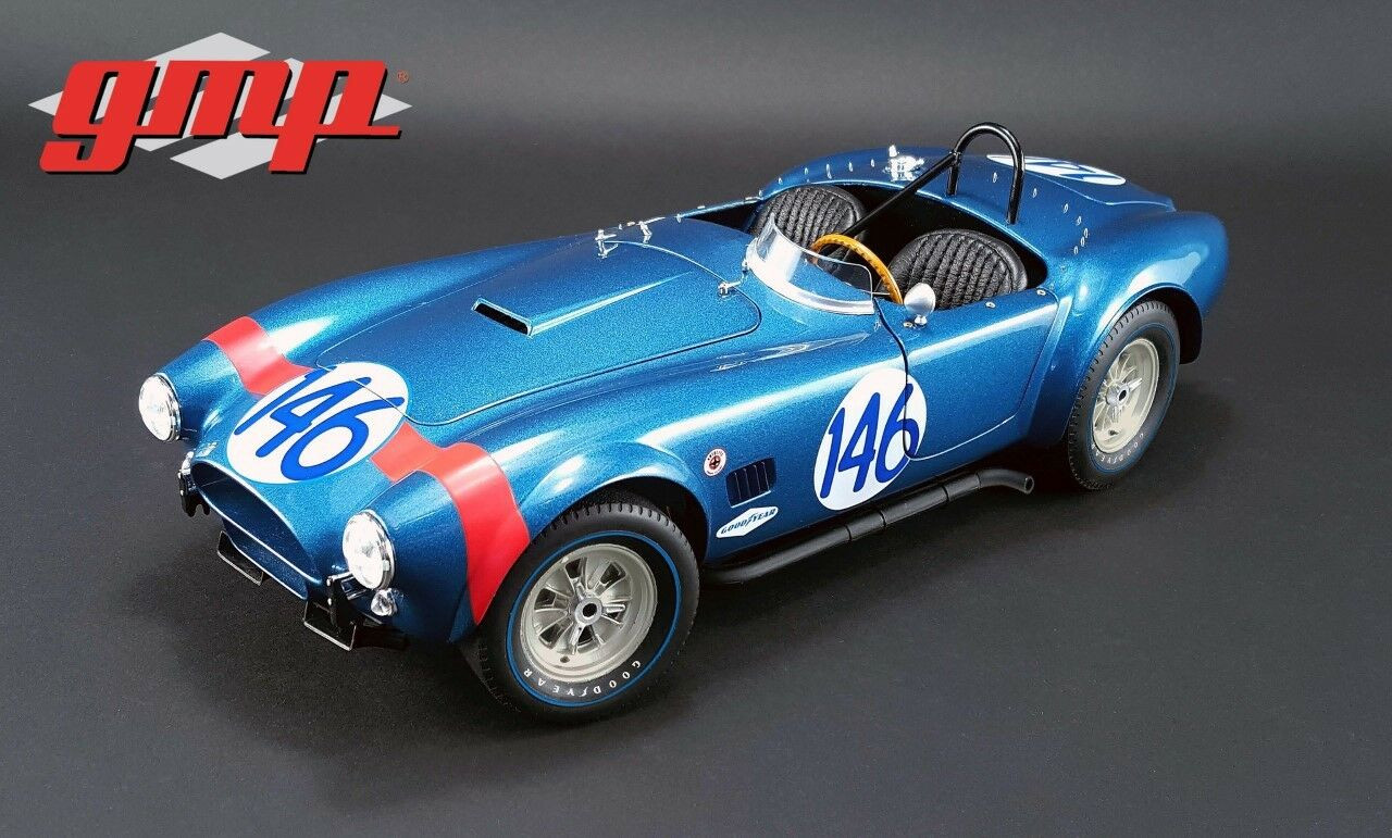 1/12 GMP 1964 Ford Mustang Shelby Cobra - #146 Dan Gurney and Jerry Grant - 1964 Targa Florio Class Champion Diecast Car Model