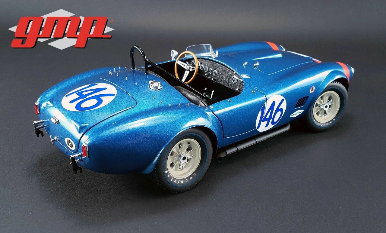 1/12 GMP 1964 Ford Mustang Shelby Cobra - #146 Dan Gurney and Jerry Grant - 1964 Targa Florio Class Champion Diecast Car Model