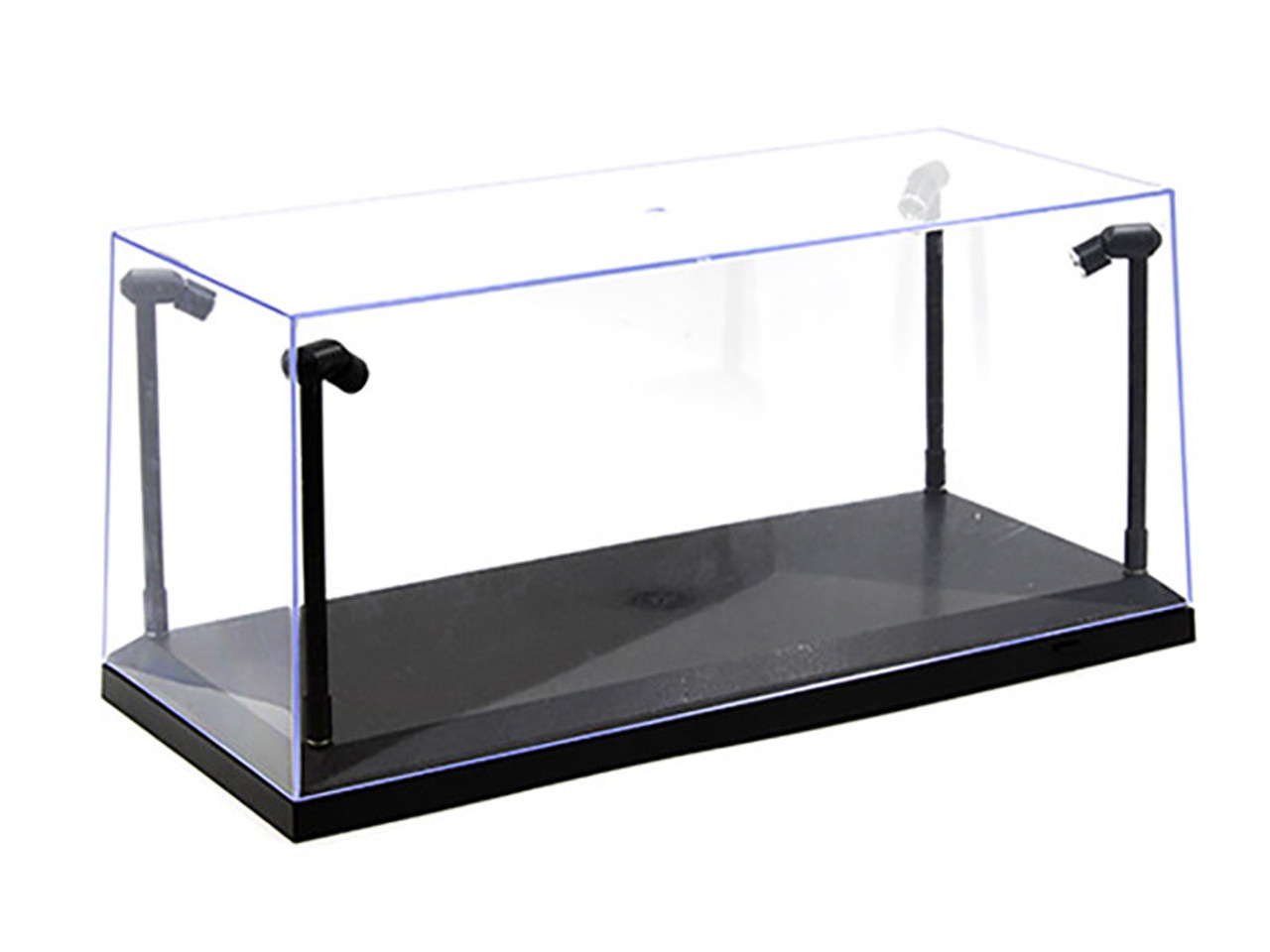 Collectible Display Show Case with LED Lights and Black Base for 1/24 1/18 Models by Illumibox