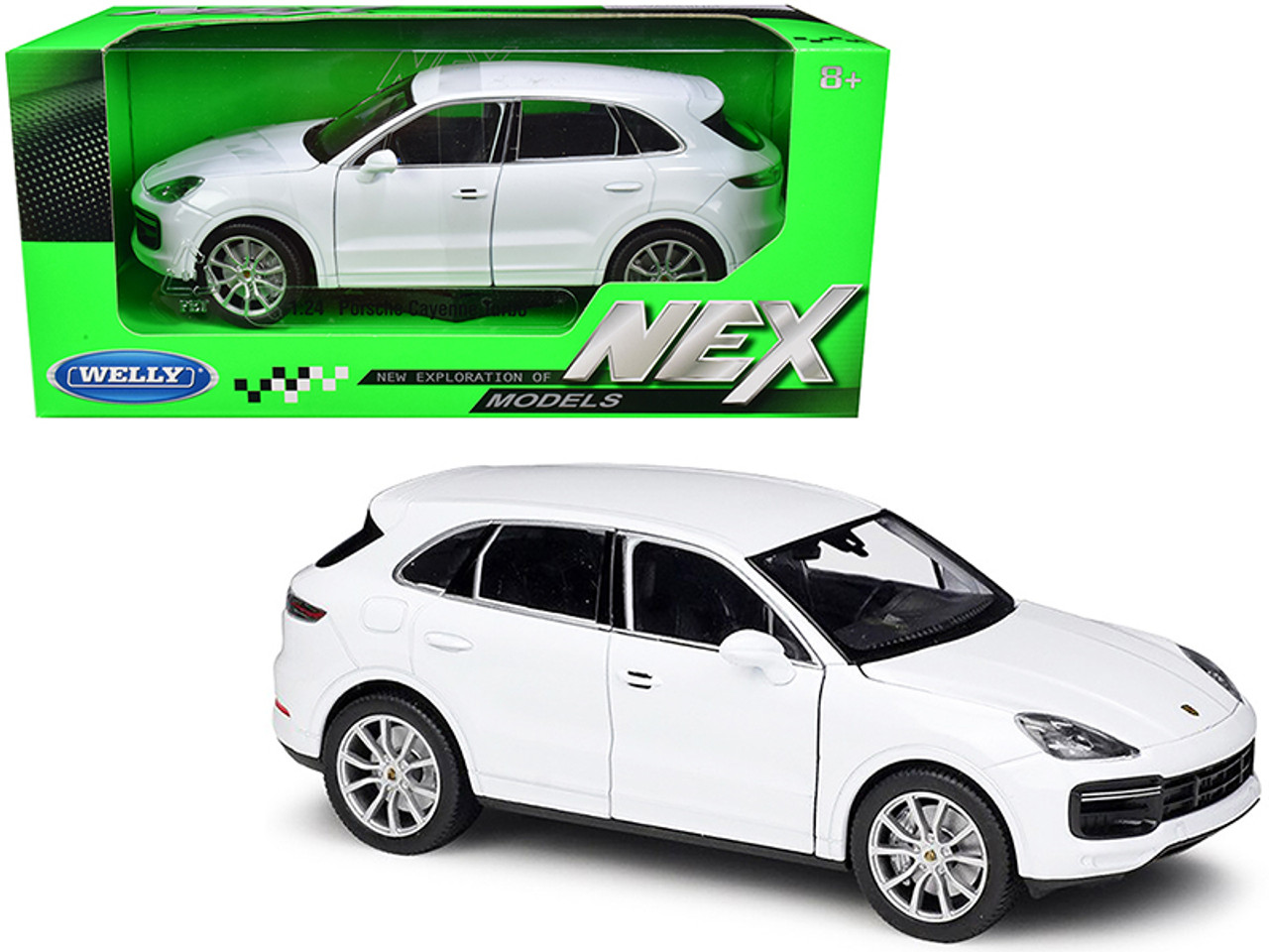 Porsche Cayenne Turbo White with Silver Wheels "NEX Models" 1/24 Diecast Model Car by Welly