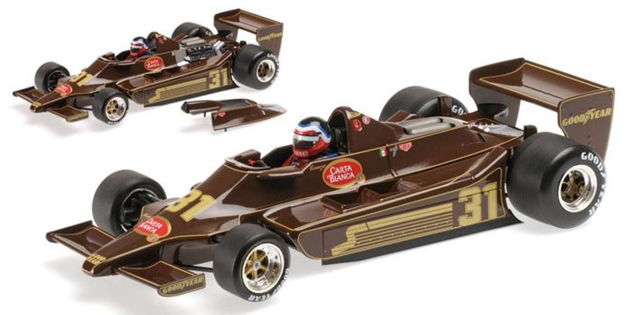 1/18 Minichamps Lotus Ford 79 - Hector Rebague 1979 #31 (brown) Diecast Car  Model