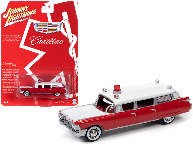 1959 Cadillac Ambulance Red and White 