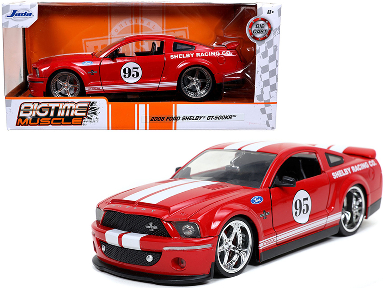 2008 Ford Mustang Shelby GT-500KR #95 Red with White Stripes