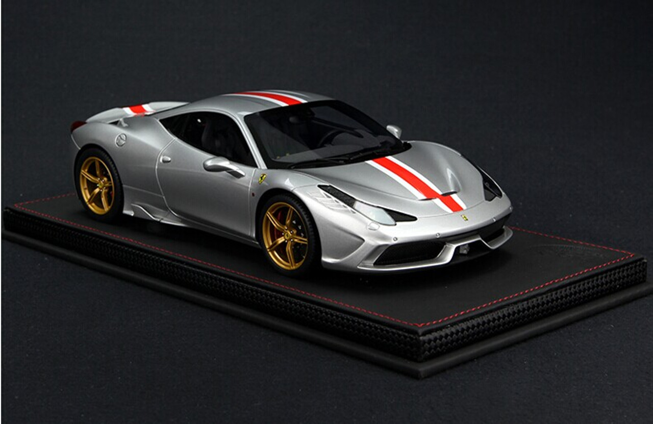 LIMITED 20! BBR HANDMADE RESIN 1/18 FERRARI 458 SPECIALE (SILVER)!