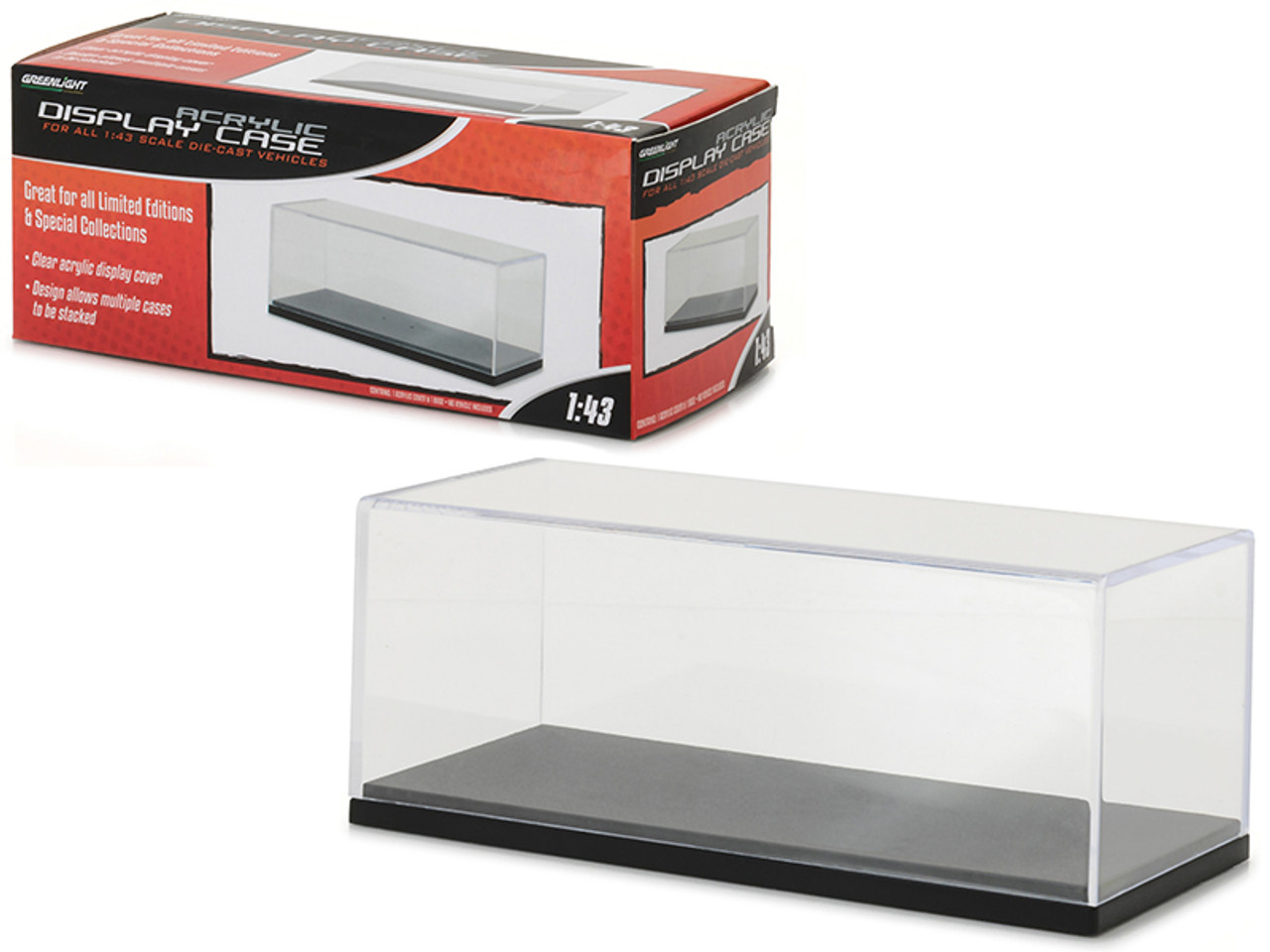 Acrylic Display Show Case with Plastic Base for 1/43 Scale Model Cars by Greenlight