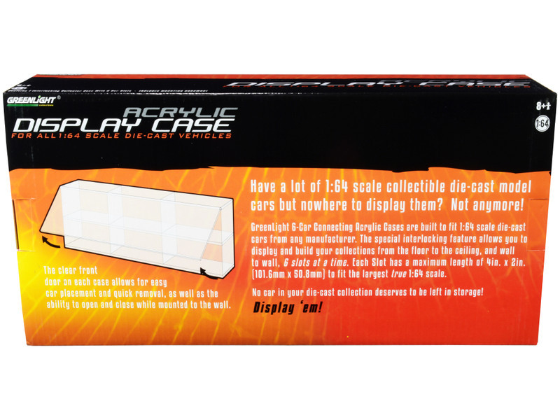Acrylic Display Case Set of 6 Car Connecting for 1/64 Scale Model Cars by Greenlight