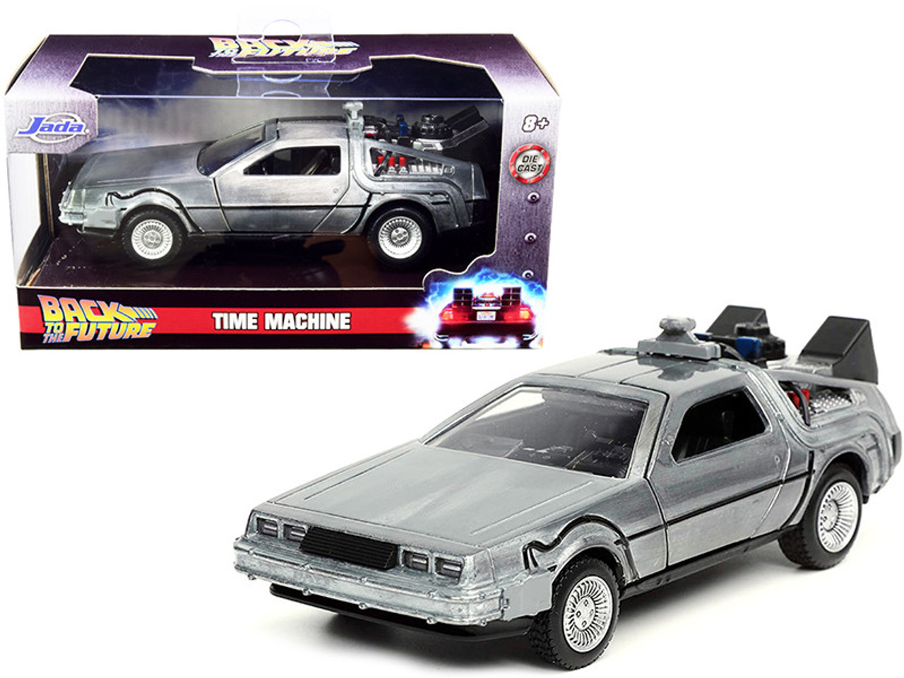 DeLorean DMC (Time Machine) Silver "Back to the Future Part I" (1985) Movie "Hollywood Rides" Series 1/32 Diecast Model Car by Jada