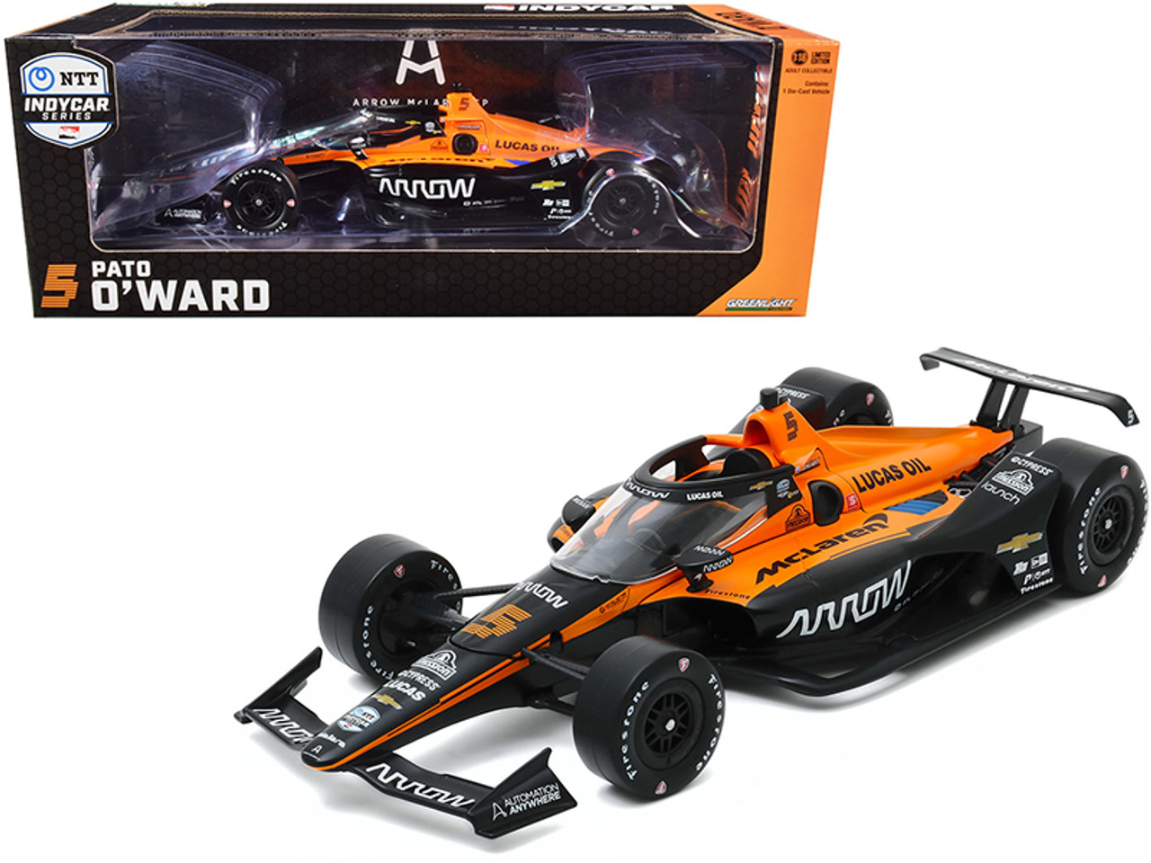 Dallara IndyCar #5 Pato O'Ward "Arrow" Arrow McLaren SP "NTT IndyCar Series" (2020) 1/18 Diecast Model Car by Greenlight