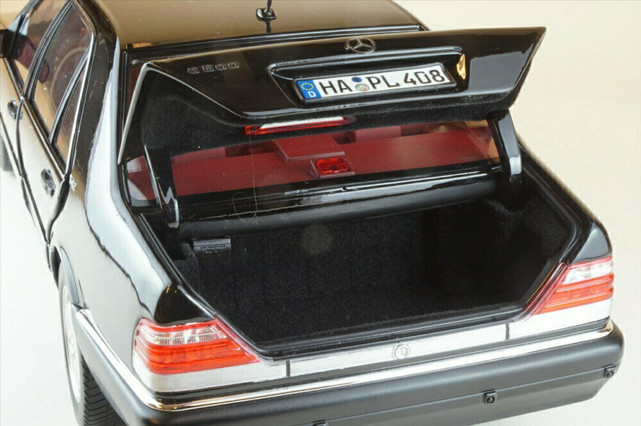 1/18 1997 Mercedes-Benz Mercedes S600 Black with Red Interior Diecast Car Model
