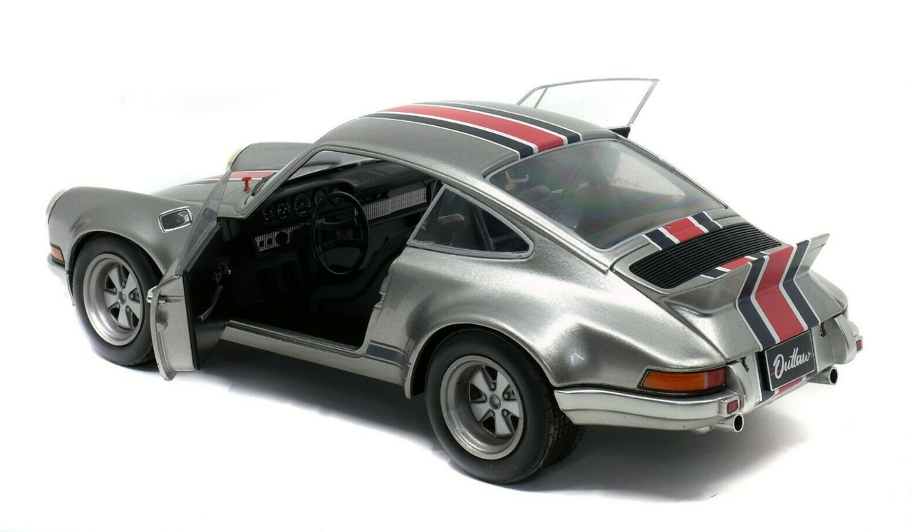 1/18 Solido 1973 Porsche 911 RSR Silver Diecast Car Model