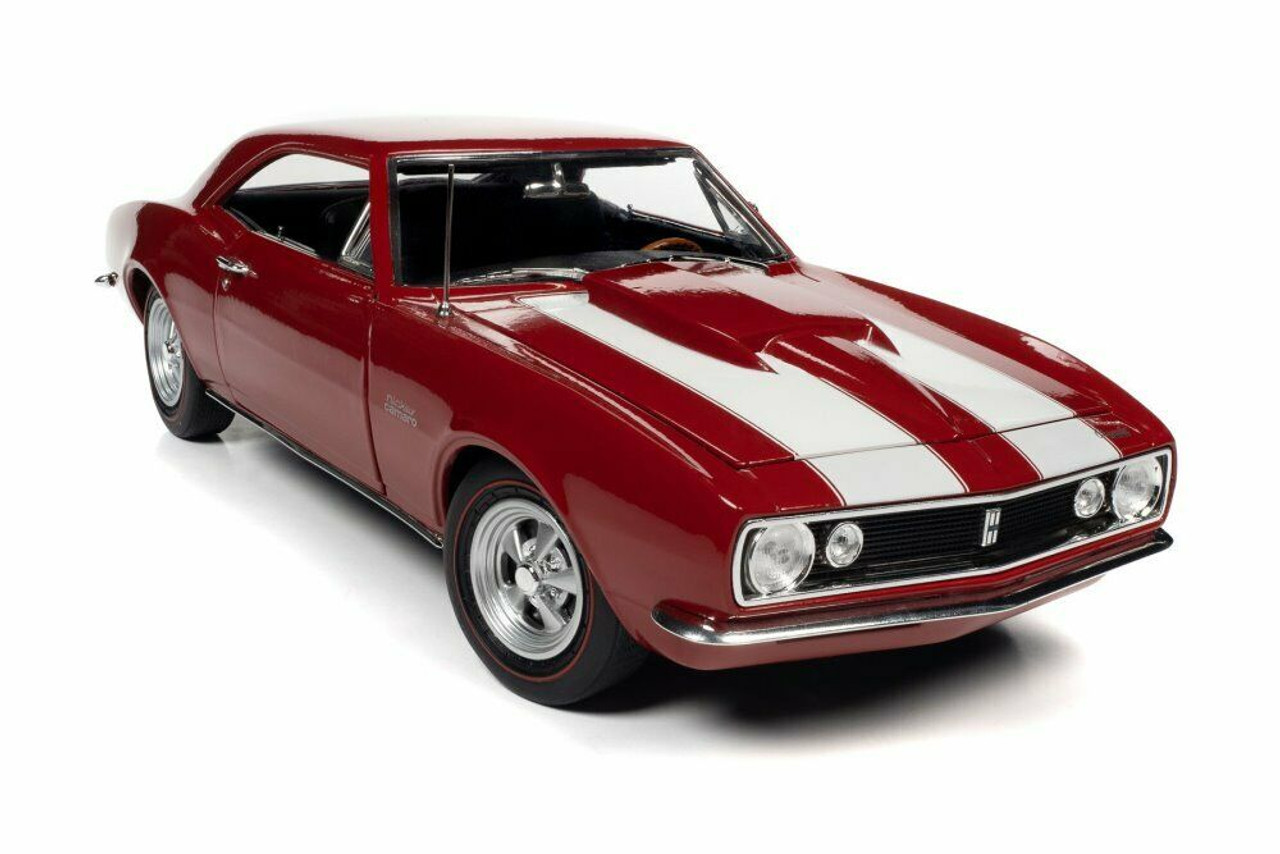 1/18 Auto World 1967 Nickey Chevrolet Camaro Z/28 (Red with white stripes) Diecast Car Model