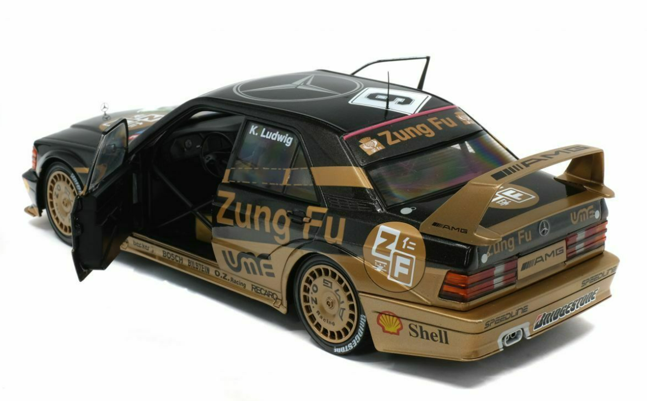 1/18 Solido 1991 Mercedes-Benz 190E EVO II DTM #9 Macau Ludwig (Black) Diecast Car Model