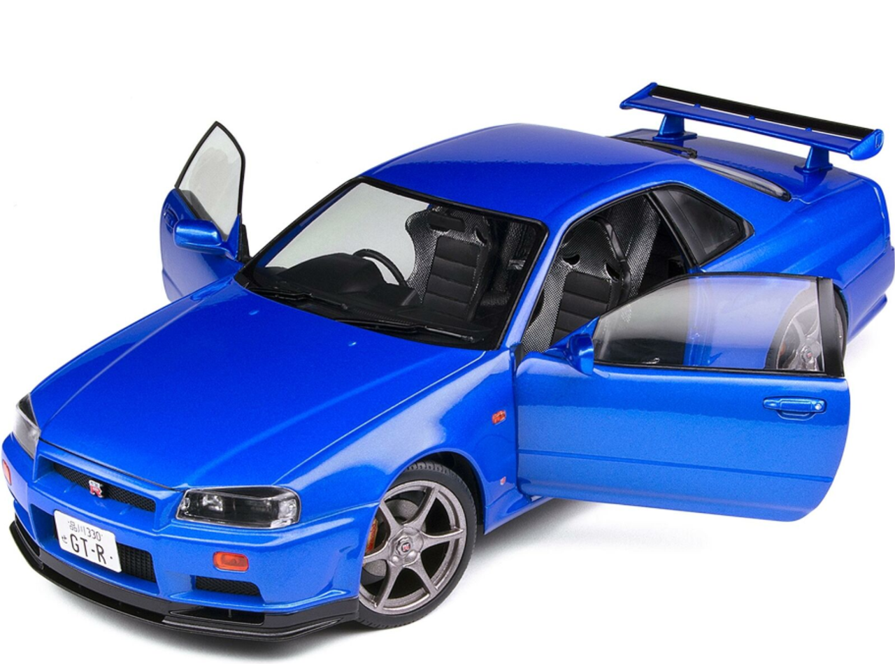 1/18 Solido 1999 Nissan Skyline GT-R (R34) RHD (Bayside Blue Metallic) Diecast Model Car