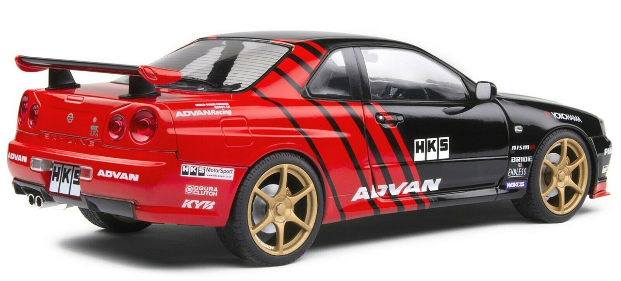 1/18 Nissan Skyline R34 GTR GT-R Advan Drift Livery Diecast Car