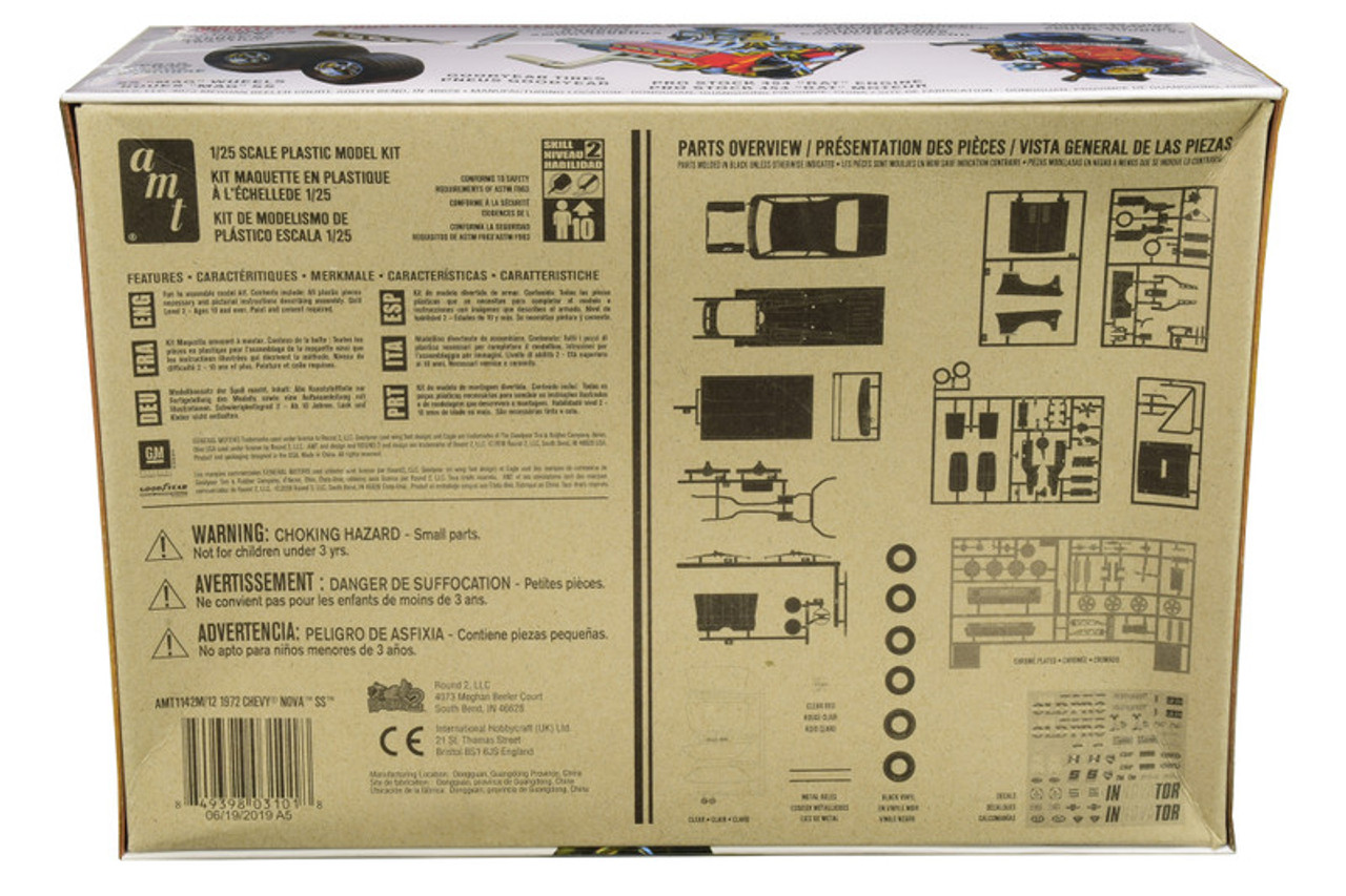 Skill 2 Model Kit 1972 Chevrolet Nova SS "Pro Stocker" 1/25 Scale Model by AMT
