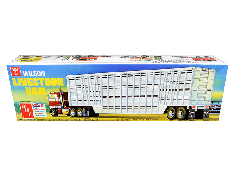 Skill 3 Model Kit Wilson Livestock Van Trailer 1/25 Scale Model by