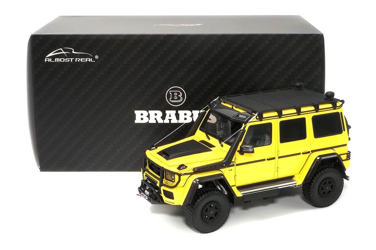 1/18 Almost Real Mercedes-Benz Mercedes G-Class G-Klasse G500 Brabus 550  Adventure 4x4 (Yellow) Diecast Car Model Limited 300 Pieces