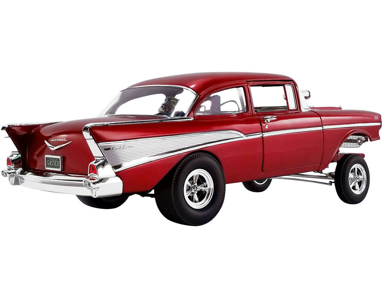 1/18 ACME Mr. Gasser 1957 Chevrolet Bel Air Rat Fink Gasser (Red) Limited Diecast Car Model