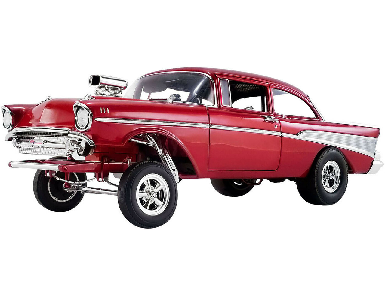 1/18 ACME Mr. Gasser 1957 Chevrolet Bel Air Rat Fink Gasser (Red) Limited Diecast Car Model