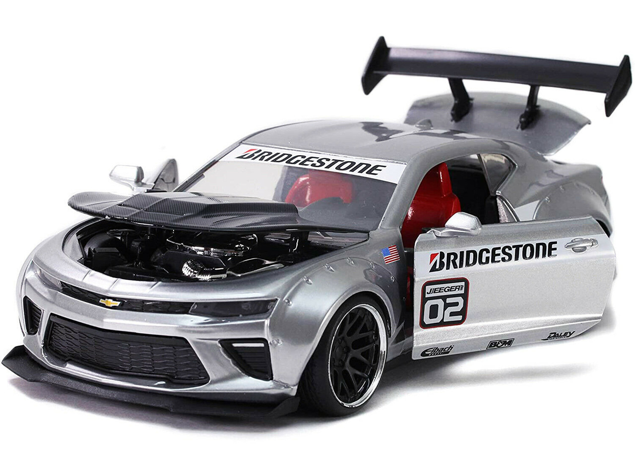 1/24 Jada Bigtime Muscle Widebody 2016 Chevrolet Camaro SS Bridgestone (Silver) Diecast Car Model